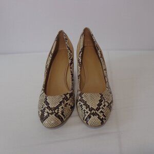 Violet & Red Persia Shoes Wedge Pump Faux Snakeskin Leather Women Size 8.5M
